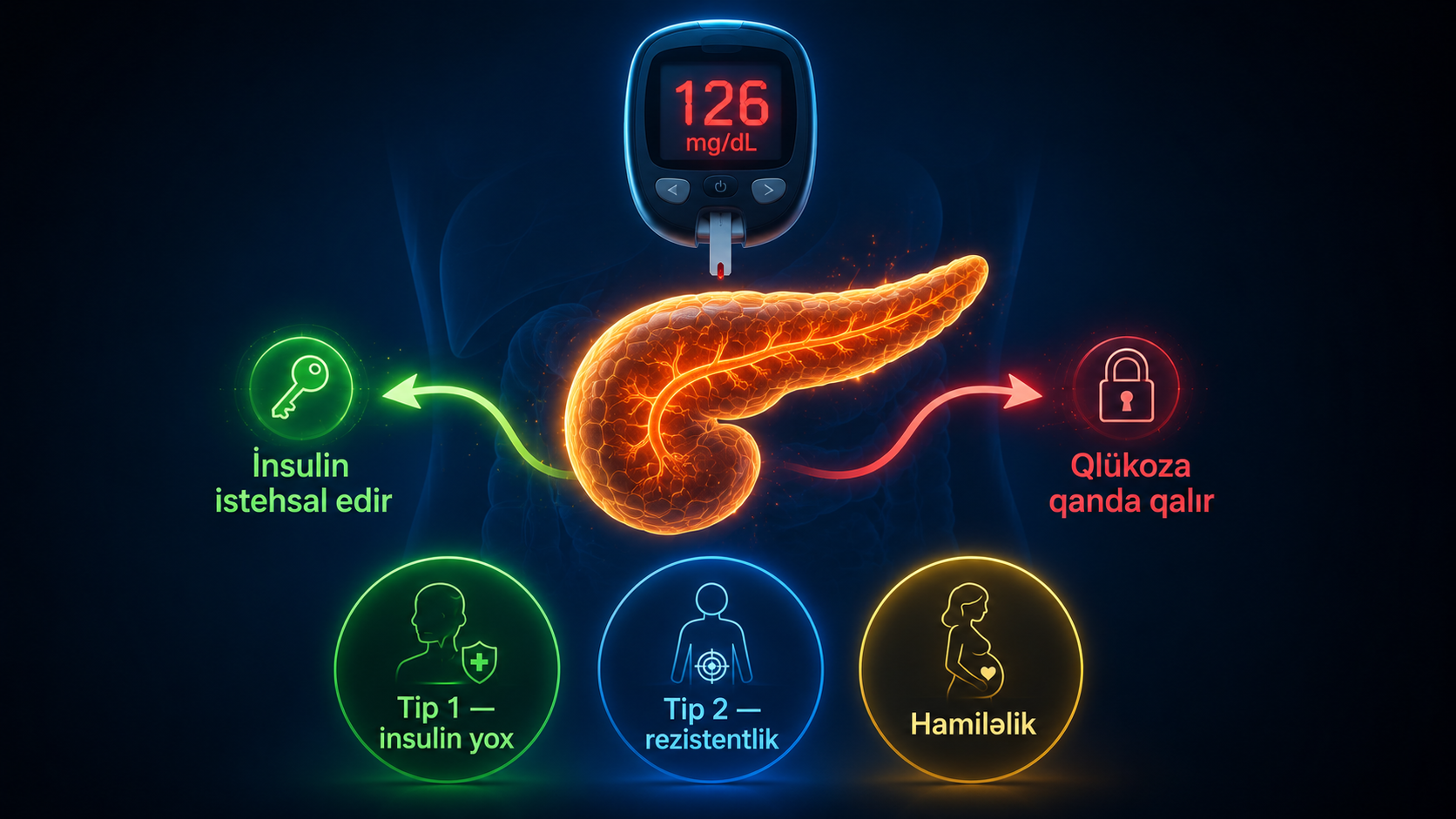 Diabet nedir — tip 1 tip 2 insulin qlukoza pankreas seker xesteliyi elametler