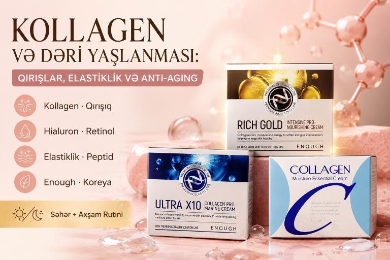 Kollagen və Deri Yaslanmasi: Qirisiqlar, Elastiklik, Baxim