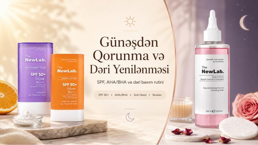 Guneşden Qorunma və Deri Yenilenmesi: SPF, AHA/BHA Rutin