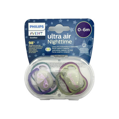 Avent 376/12 376/19 376/25 Ultra Air Soother Nighttime 0-6M - AVENT