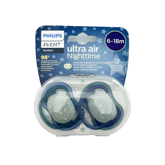 AVENT 376/13 ULTRA AIR SOOTHER NIGHTTIME 6-18M - 1