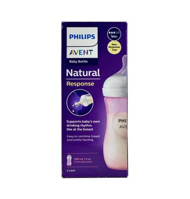 Avent Natural Response körpə butulkası çəhrayı 1ay+ 260 ml - AVENT
