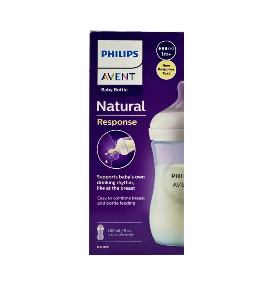 Avent Natural Response körpə butulkası mavi 1ay+ 260 ml - 2