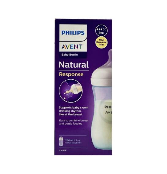 Avent Natural Response körpə butulkası mavi 1ay+ 260 ml - 1