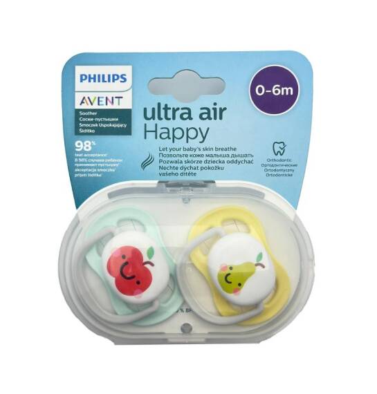 Avent ultra air soother 0-6 M neutra apple N2 - 1