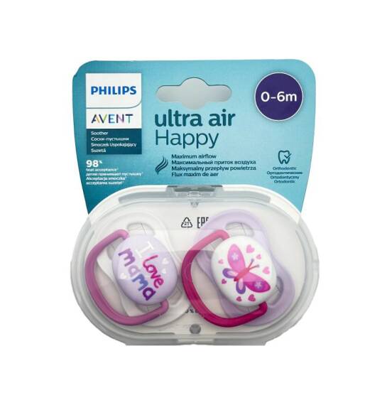 Avent Ultra Havalı Yüngül qız üçün 0-6 ay əmzik N2 - 1