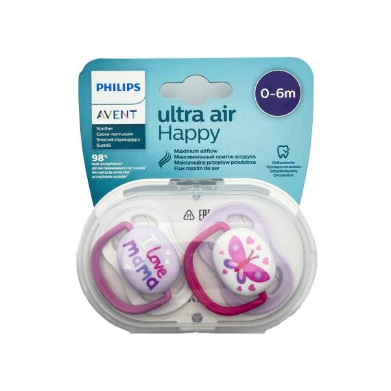 Avent Ultra Havalı Yüngül qız üçün 0-6 ay əmzik N2 - 1