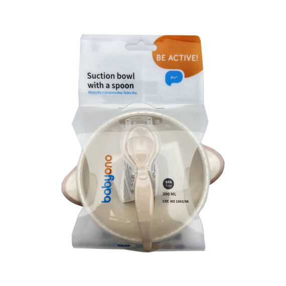 BABYONO 1063/06 SUCTION BOWL WITH A SPOON 6M+ - 1