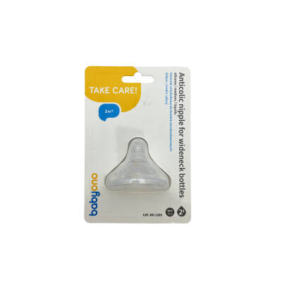 BABYONO 1205 ANTI COLIC NIPPLE FOR WIDENECK BOTTLES 3M+