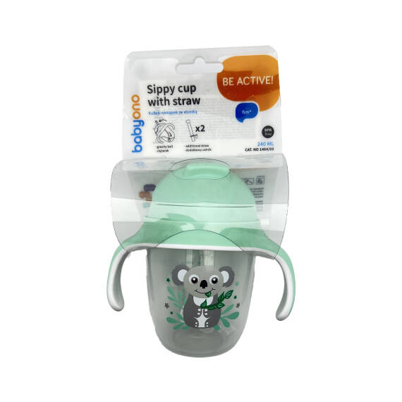 BABYONO 1464/03 SIPPY CUP WITH WEIGHTED STRAW - 1