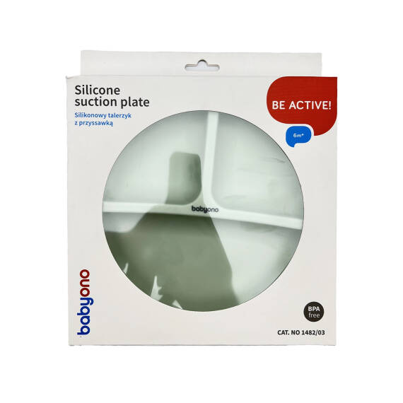 BABYONO 1482/03 SILICONE SUCTION PLATE 6M+ - 1