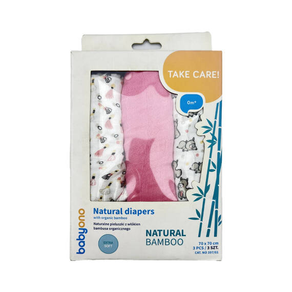 BABYONO 397/08 BAMBOO DIAPERS 3PCS - 1