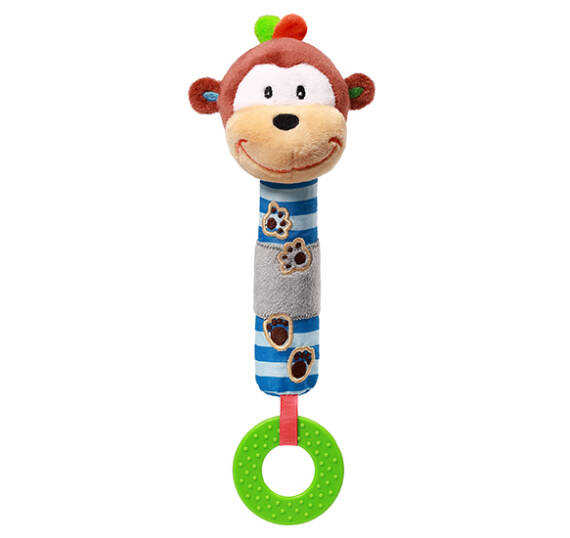 Babyono Monkey George Squeaker yumşaq oyuncaq - 1