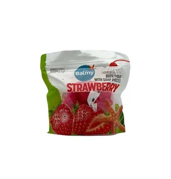 Balmy Bath pouf Strawberry soap - sabunlu hamam lifi - 3