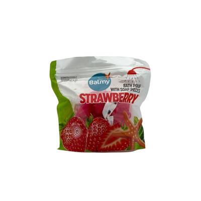 Balmy Bath pouf Strawberry soap - sabunlu hamam lifi - BALMY