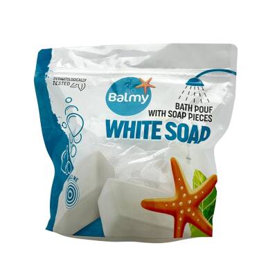 Balmy Bath pouf White soap - sabunlu hamam lifi - BALMY