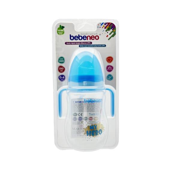 Bebeneo Geniş ağızlı Qulplu butulka 0-6 ay 250 ml - 1