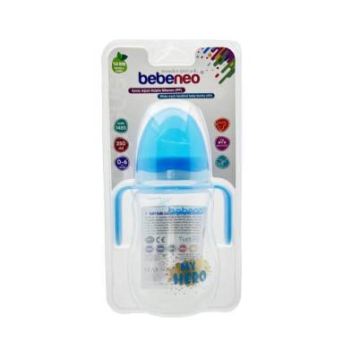 Bebeneo Geniş ağızlı Qulplu butulka 0-6 ay 250 ml - BEBE NEO