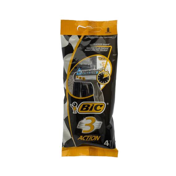 BIC 3 Action bir dəfəlik təraş bıçağı 4 ədəd - 1