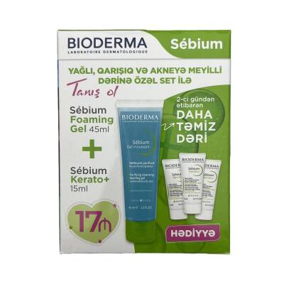 BIODERMA SEBIUM GEL MOUSSANT 45ML TANIS OL HEDIYYE SET 7656 - BIODERMA
