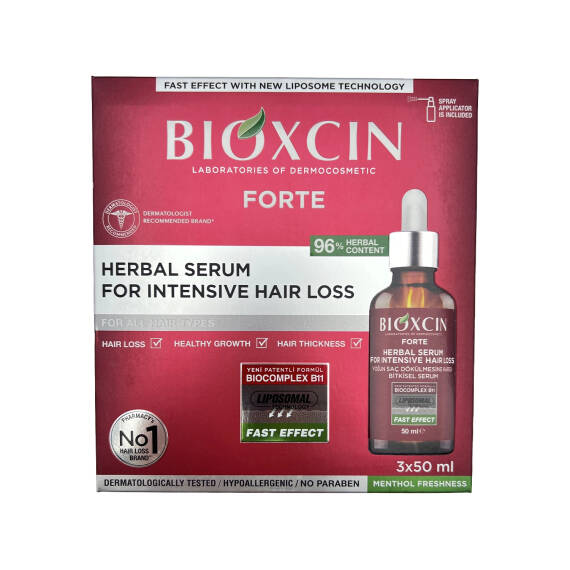 BIOXCIN FORTE HERBAL SERUM FOR INTENSIVE HAIR LOSS 3X50ML - 1