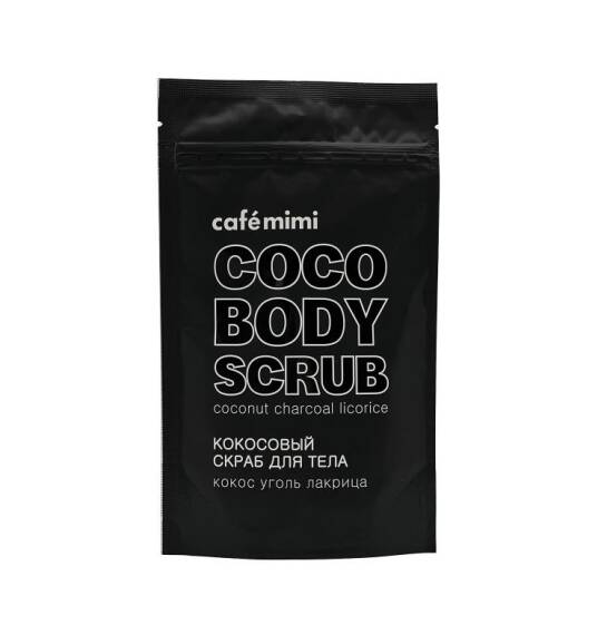 Cafe Mimi Coconut Charcoal Licorice bədən üçün skrab 150 qr - 1