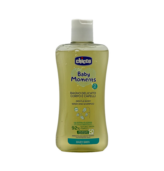 Chicco Baby Moments həssas dəri saç və bədən yuyucu gel 0 ay+ 200 ml - CHICO