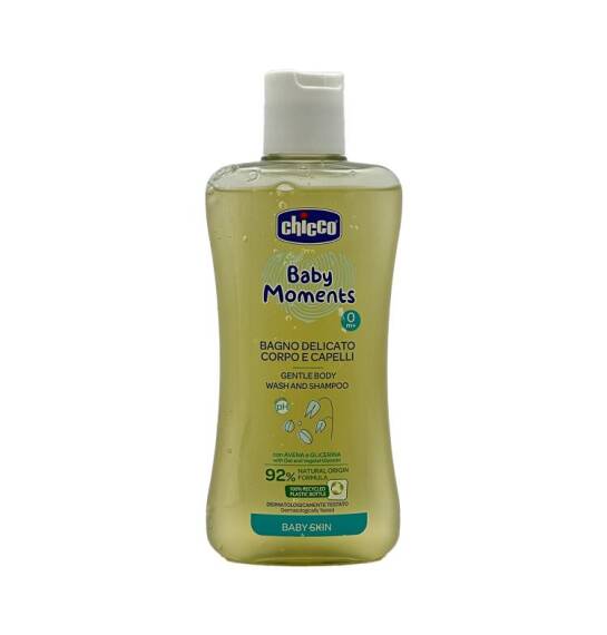 Chicco Baby Moments həssas dəri saç və bədən yuyucu gel 0 ay+ 200 ml - 1