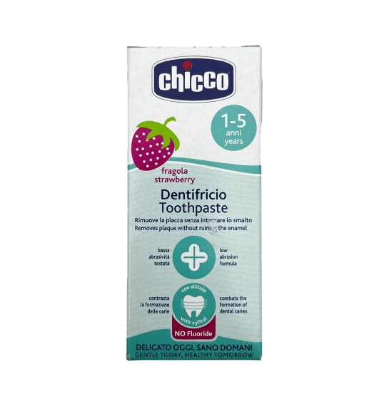 Chicco Çiyələkli diş məcunu 12 ay+ 50ml - CHICO