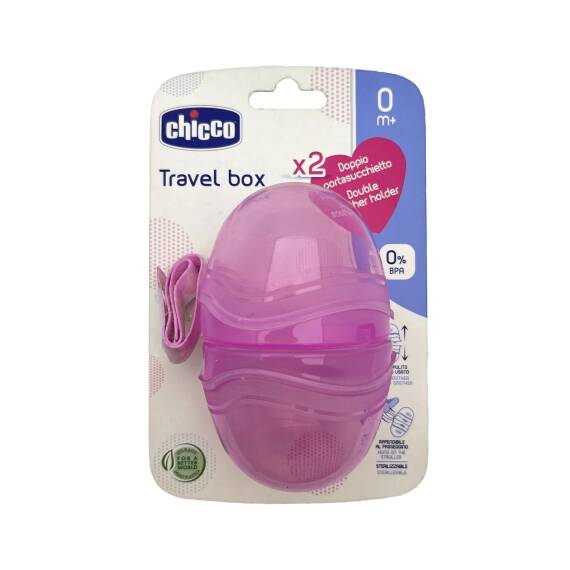 CHICCO DOUBLE SOOTHER HOLDER PINK 3072 - 1