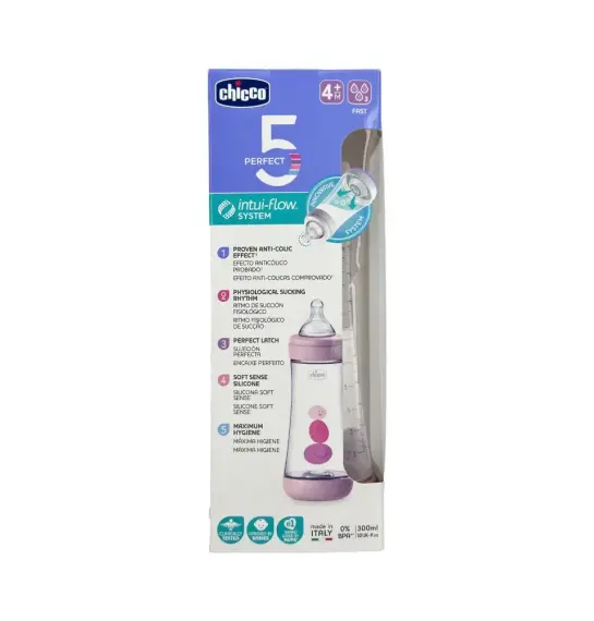 Chicco F.Perfect5 PP butulka qız sürətli axış silikon N2 300 ml - 1