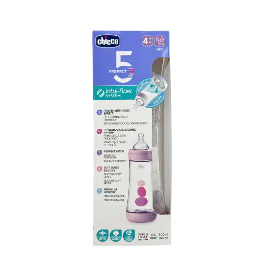 Chicco F.Perfect5 PP butulka qız sürətli axış silikon N2 300 ml - 1
