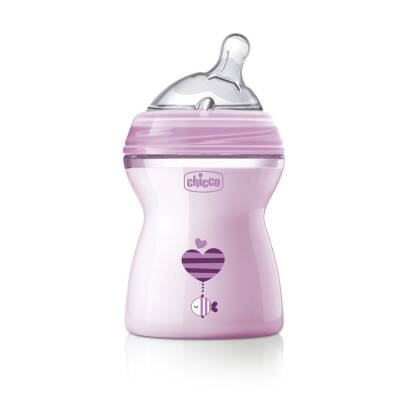 Chicco Natural Feeling butulka çəhrayı-silikon başlıq 2 ay+ 250 ml - 