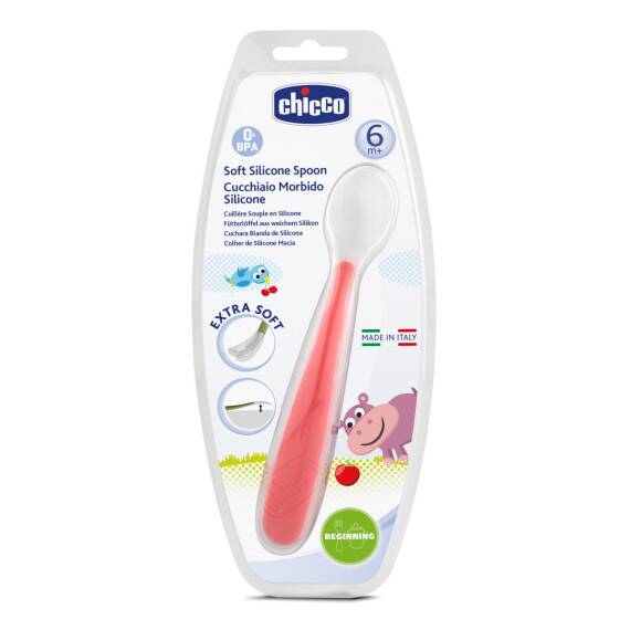 Chicco Qaşıq yumşaq silikon qırmızı 6 ay+ - 1