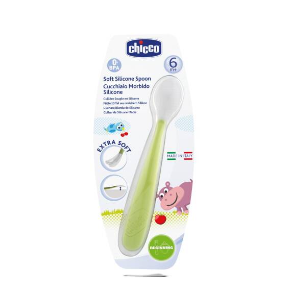 Chicco Qaşıq yumşaq silikon yaşıl 6 ay+ - 1