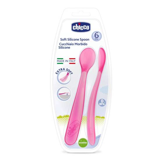 Chicco Soft silikon qaşıq qız 6 ay+ N2 - 1