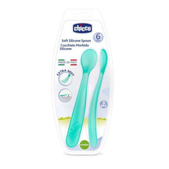 Chicco Soft Spoon silikon qaşıq oğlan N2 - 1