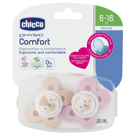 Chicco Soother Comfort qız silikon 6-16 ay N2 - 1