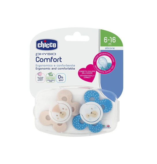 Chicco Soother Comfort silikon oğlan 6-16 ay N2 - 1