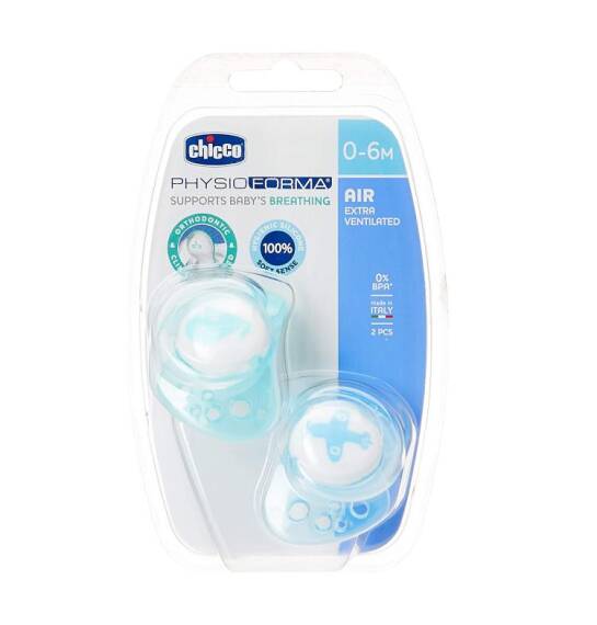 Chicco Soother PH Air silikon əmzik mavi 6 ay+ N2 - 1