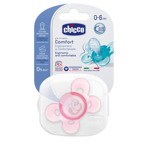Chicco Soother pH Comfort Silikon Çəhrayı 0-6 Ay N1 - 1