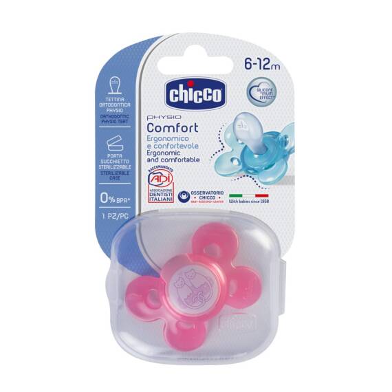 Chicco Soother pH Comfort Silikon Çəhrayı 6-12 Ay N1 - 1