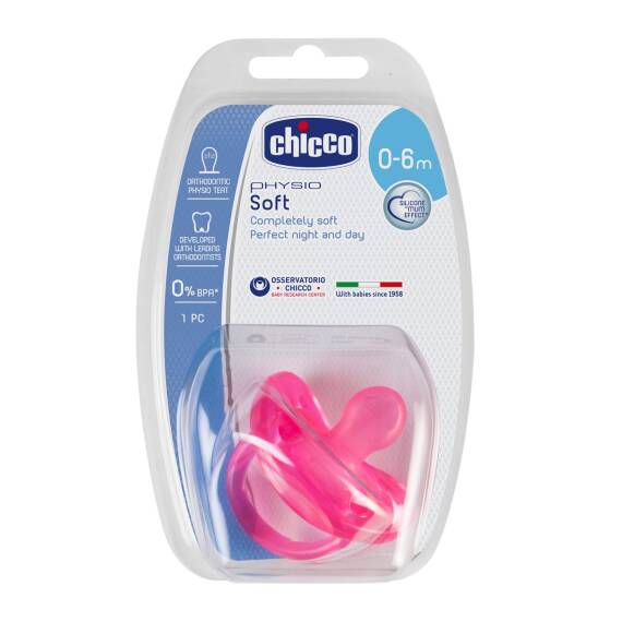 Chicco Soother PH Soft silikon əmzik çəhrayı 0-6 ay - 1