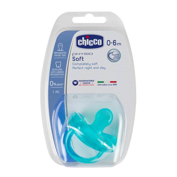 Chicco Soother PH Soft silikon əmzik mavi 0-6 ay - 1