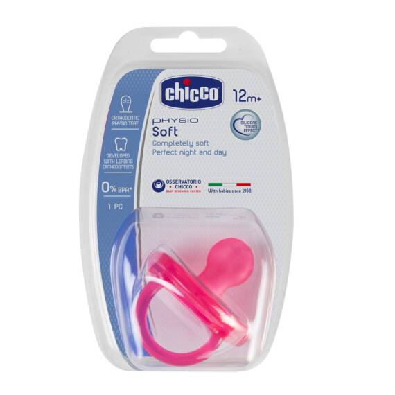 Chicco Soother PH Soft yumşaq silikon çəhrayı 12 ay+ N1 - 1