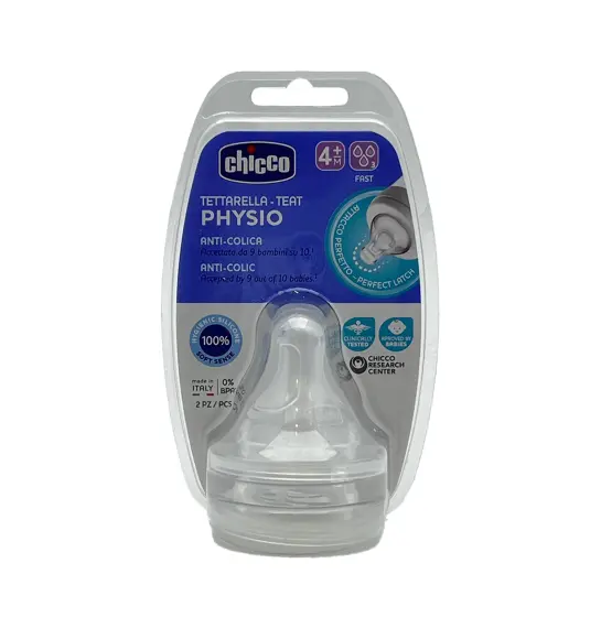 Chicco Teats Perfect5 silikon sürətli axış 4 ay+ N2 - 1