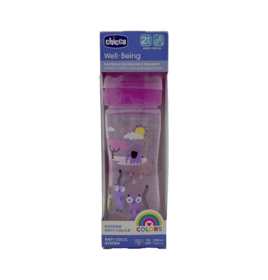 Chicco WB Col PP butulka qız silikon orta axış 250 ml - 1