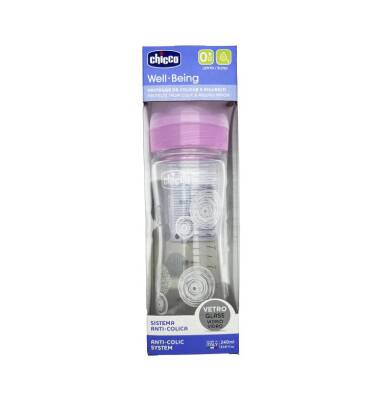 Chicco Wb şüşə butulka qız silikon əmzik yavaş axış 240 ml - 