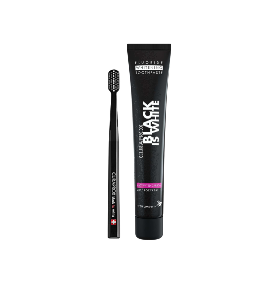 Curaprox Qara Ağ dəst fırça+diş məcunu 90 ml - 1