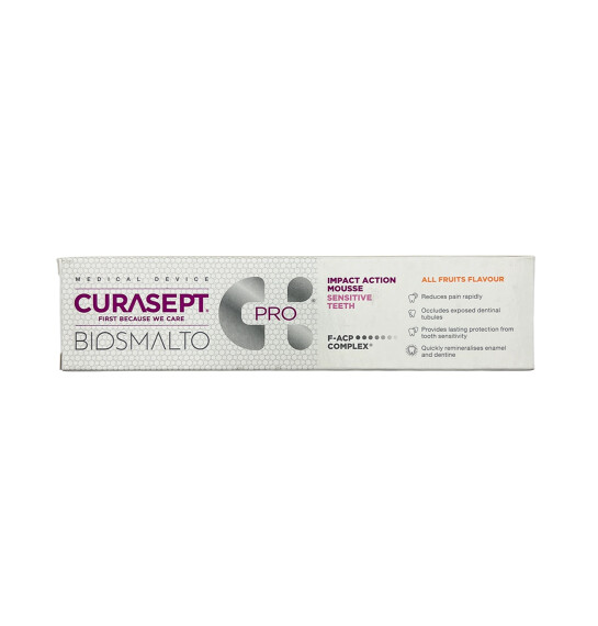CURASEPT 1264 BIOSMALTO IMPACT ACTION MOUSSE SENSITIVVE TEETH ALL FRUITS TOOTHPASTE 50 ML - 